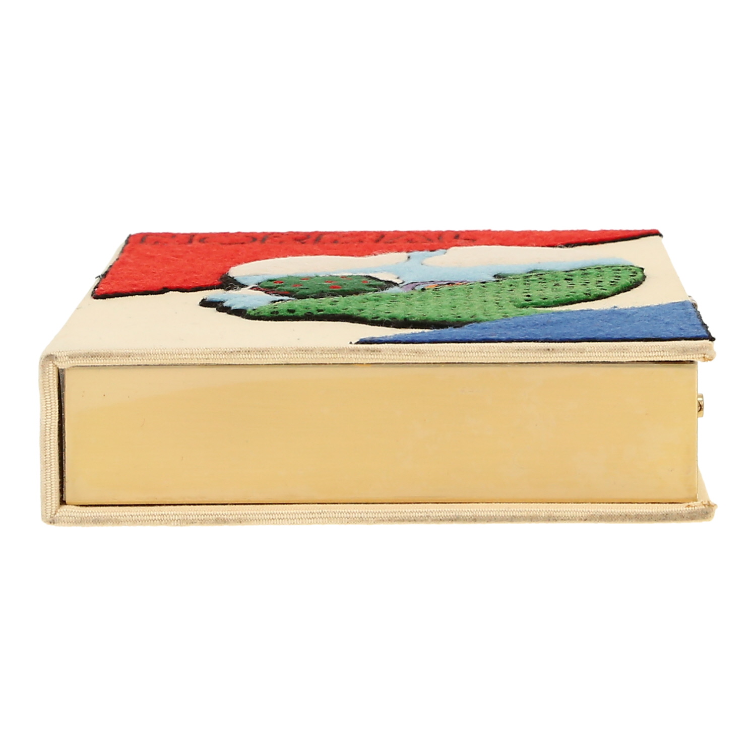 Olympia Le-Tan Normal Bosco Normal Bosco pouch  in beige, red, blue and green canvas - Detail D1