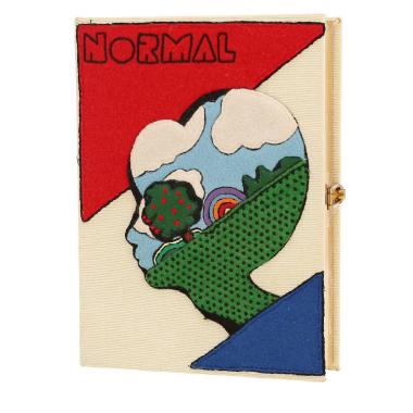 Olympia Le-Tan Normal Bosco Normal Bosco pouch  in beige, red, blue and green canvas