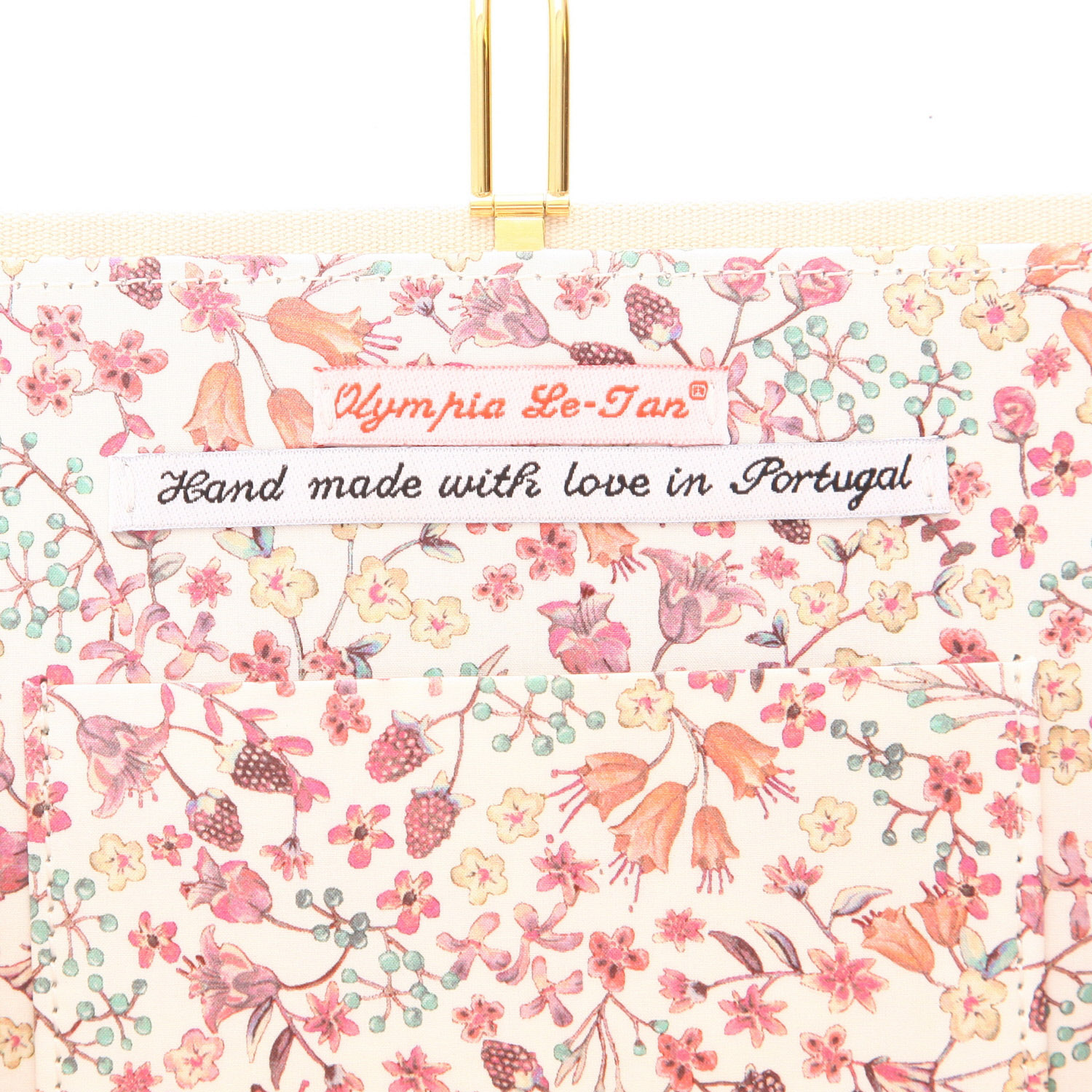 Pochette Olympia Le-Tan La Muse Bouche  in tela beige - Detail D2