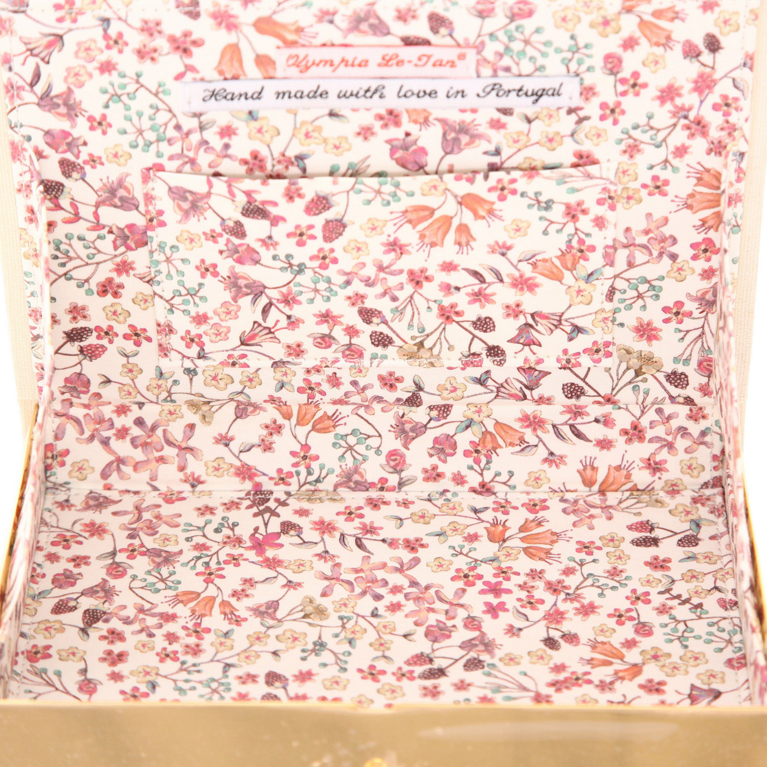 Pochette Olympia Le-Tan La Muse Bouche en toile beige - Detail D3