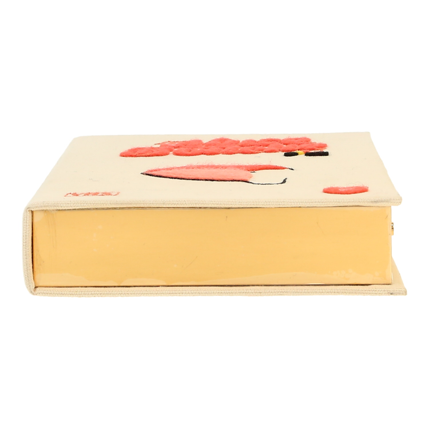 Olympia Le-Tan La Muse Bouche pouch  in beige canvas - Detail D1