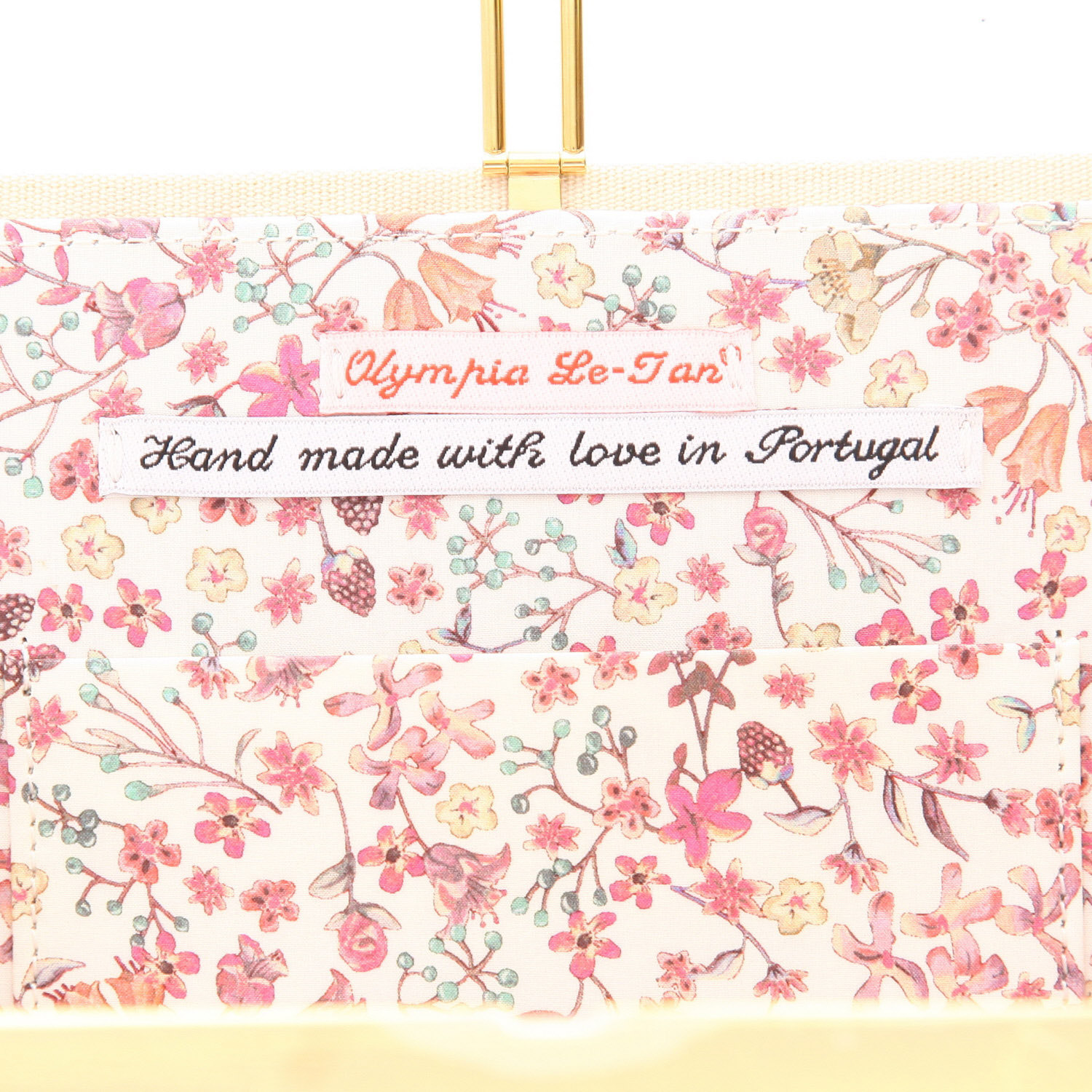 Pochette Olympia Le-Tan La Muse Bouche en toile beige - Detail D2
