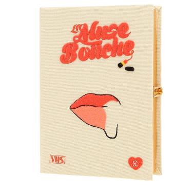 Pochette Olympia Le-Tan La Muse Bouche en toile beige