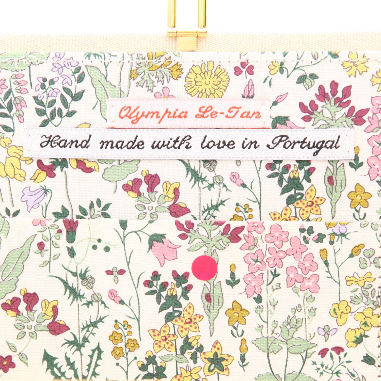 Pochette Olympia Le-Tan Petites Luxures Petites Luxures en toile beige noire et rouge - Detail D2