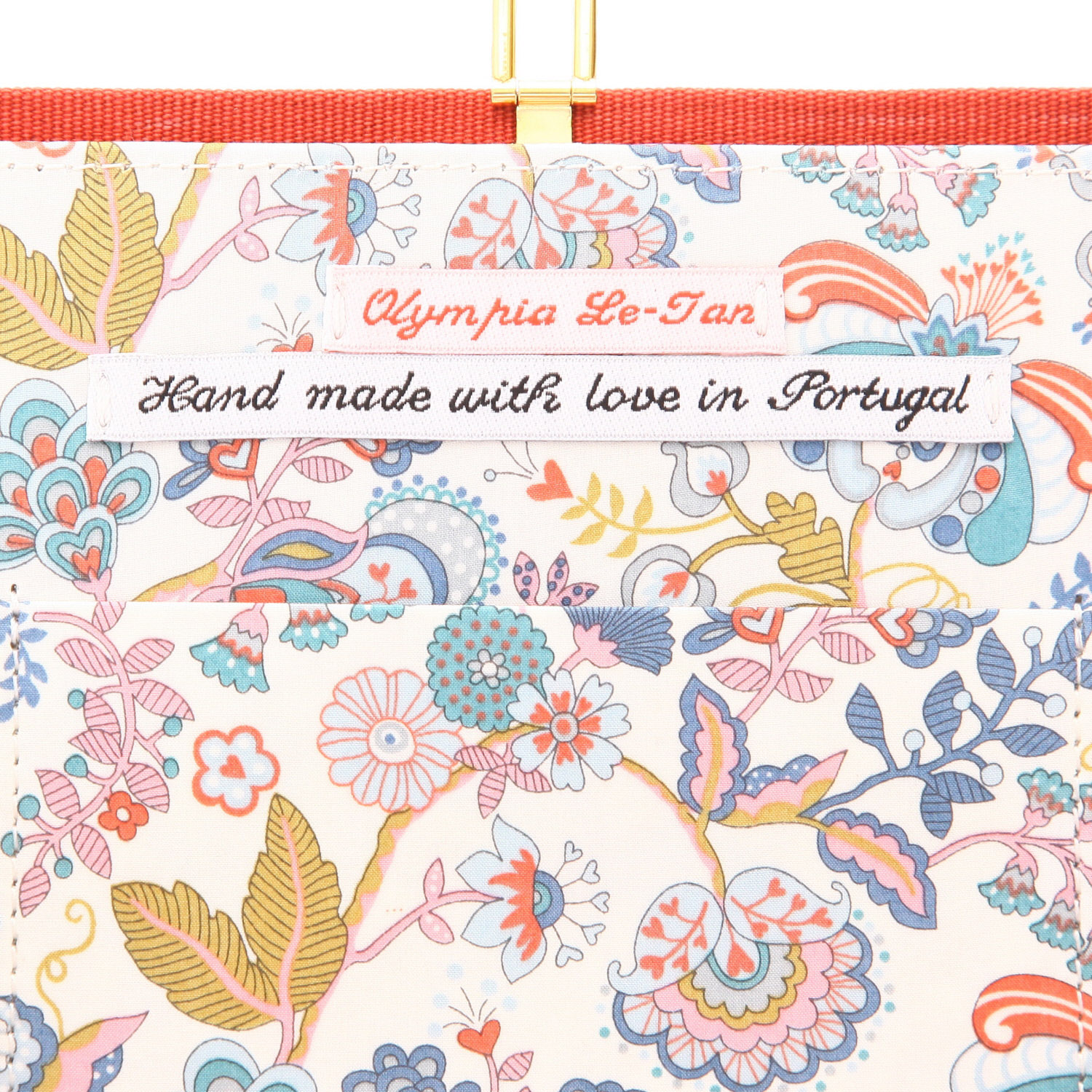 Olympia Le-Tan   pouch  in red and white canvas - Detail D2