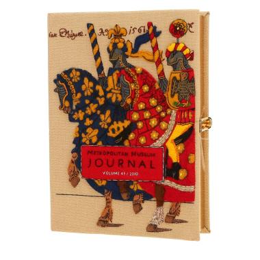 Olympia Le-Tan OLT X THE MET Metropolitan Museum Journal OLT X THE MET Metropolitan Museum Journal pouch  in beige, black, red and yellow canvas