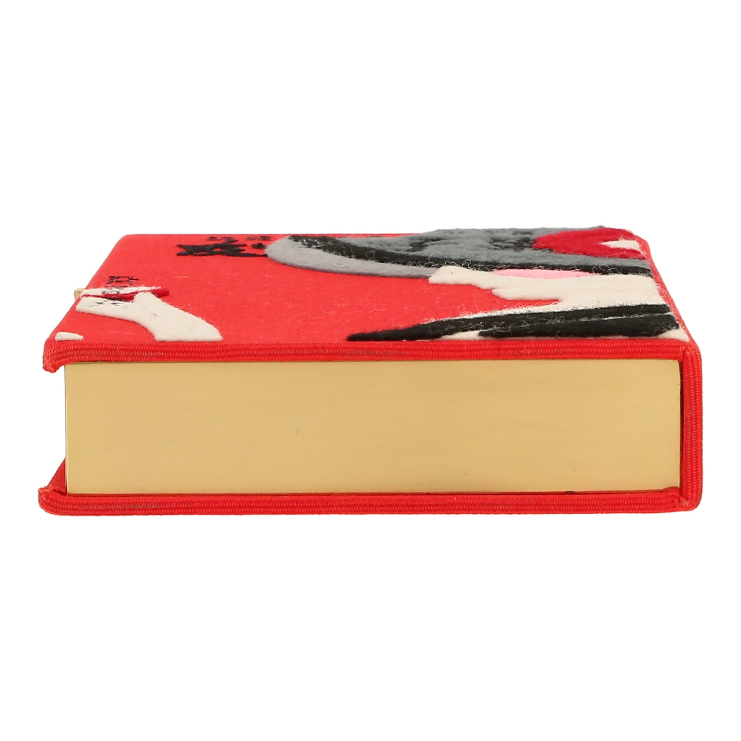 Bolsito de mano Olympia Le-Tan   en lona roja, negra gris y beige - Detail D1