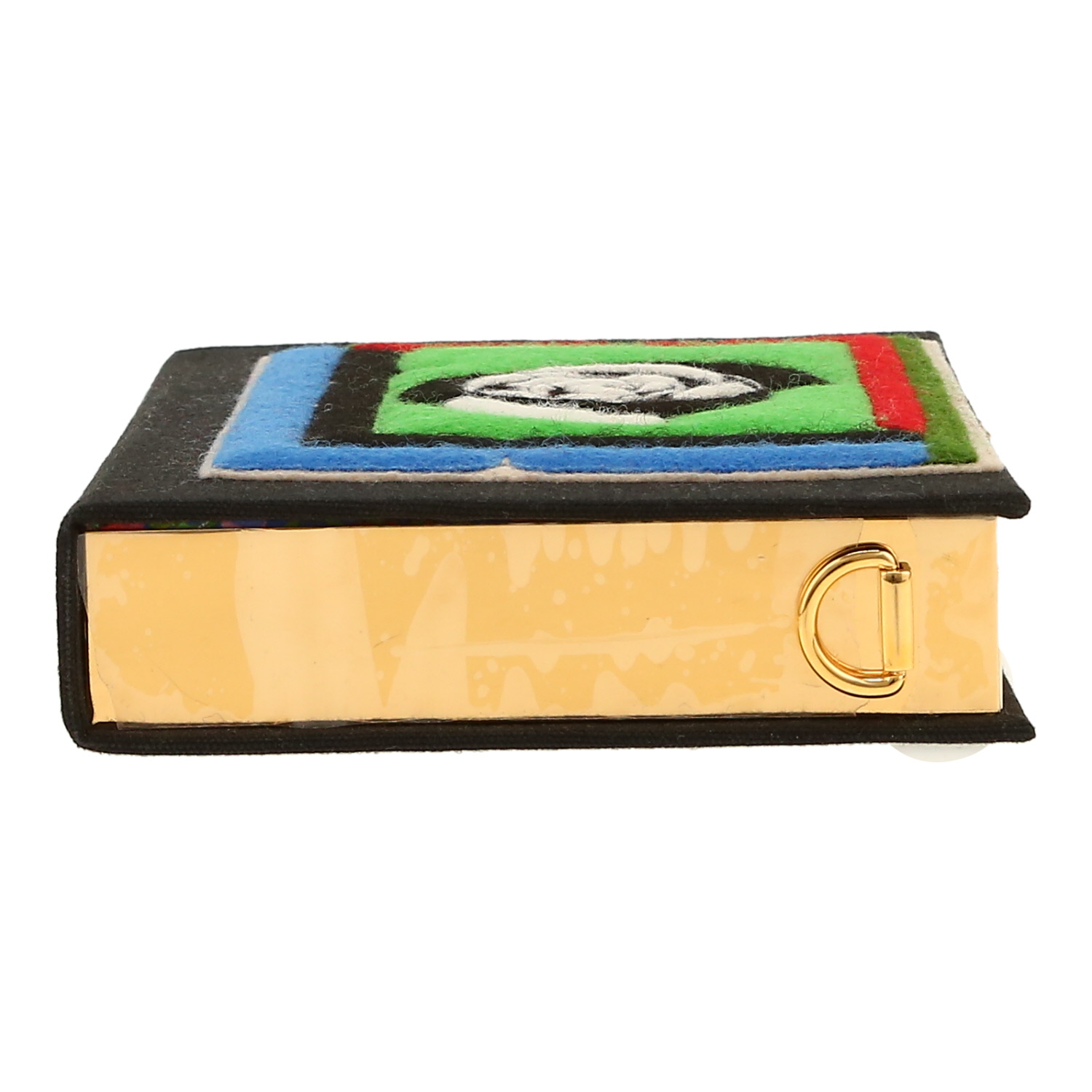 Olympia Le-Tan Vanda Jacintho Vanda Jacintho pouch  in black, green, red and blue canvas - Detail D1