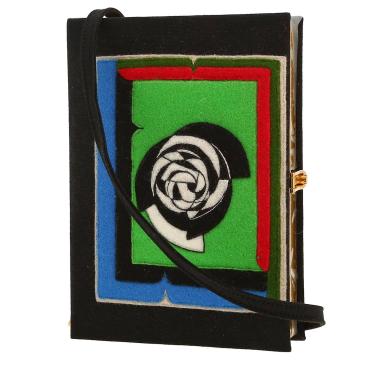 Olympia Le-Tan Vanda Jacintho Vanda Jacintho pouch  in black, green, red and blue canvas