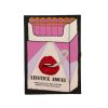Pochette Olympia Le-Tan Lipstick smoke Lipstick smoke en toile noire, rose beige et violet-lilas - 360 thumbnail
