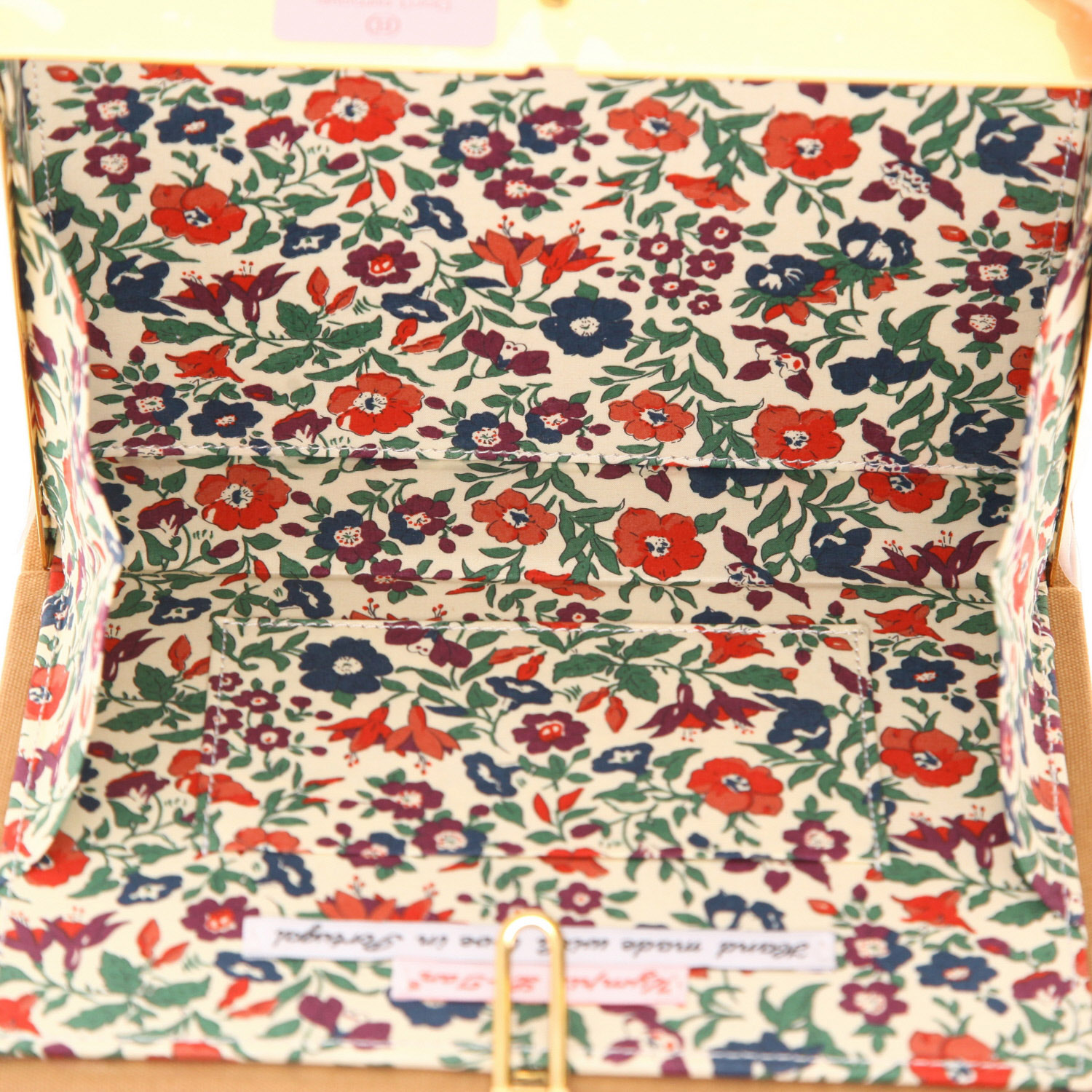 Minaudière Olympia Le-Tan Charles Dickens Charles Dickens en tissu brodé beige et marron - Detail D3