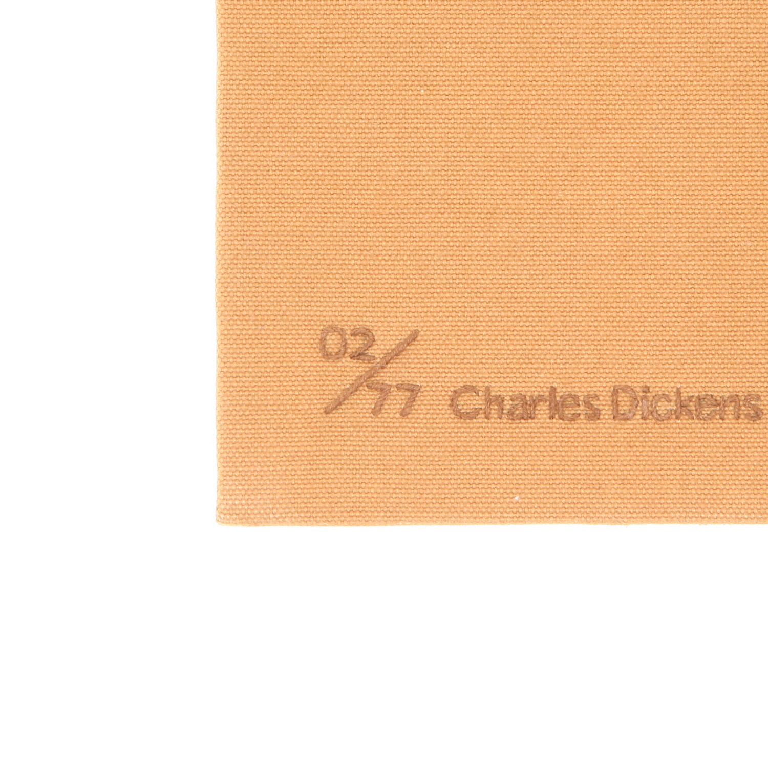 Minaudière Olympia Le-Tan Charles Dickens Charles Dickens en tissu brodé beige et marron - Detail D5