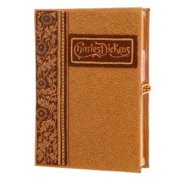 Bolso joya Olympia Le-Tan Charles Dickens Charles Dickens en tela bordada beige y marrón