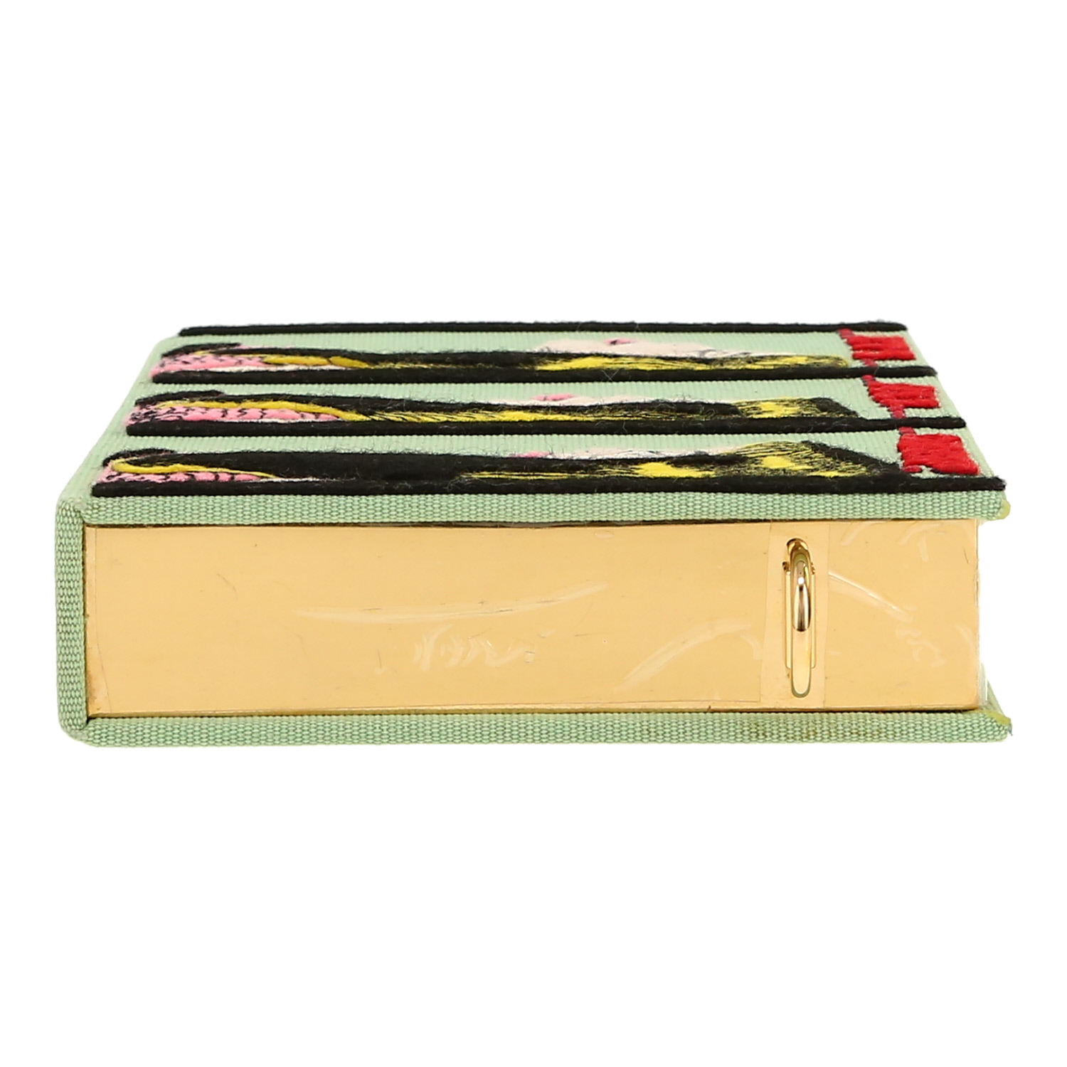 Borsa a tracolla Olympia Le-Tan Marvel ...It's... ... all... ...over ! in tela verde n°21/77 - Detail D1