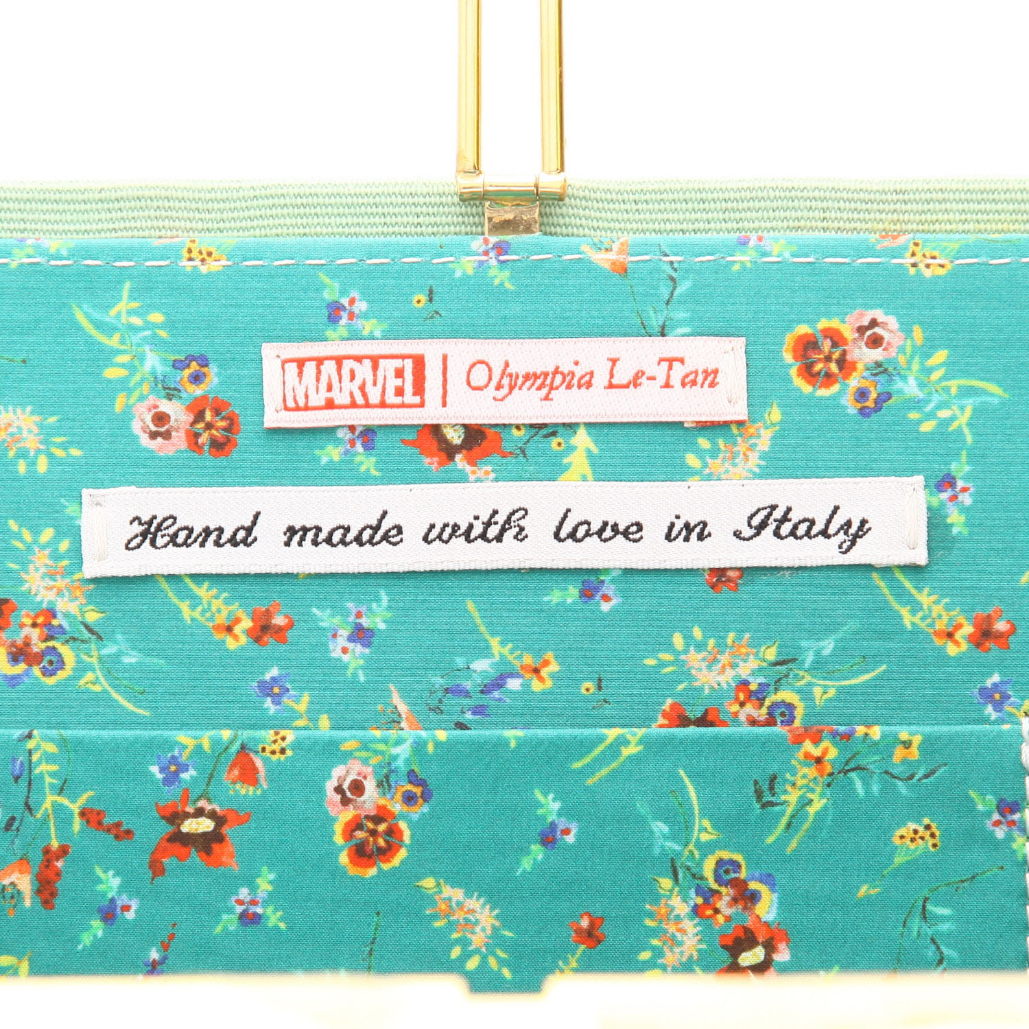 Olympia Le-Tan Marvel ...It's... ... all... ...over ! shoulder bag  in green canvas n°21/77 - Detail D2