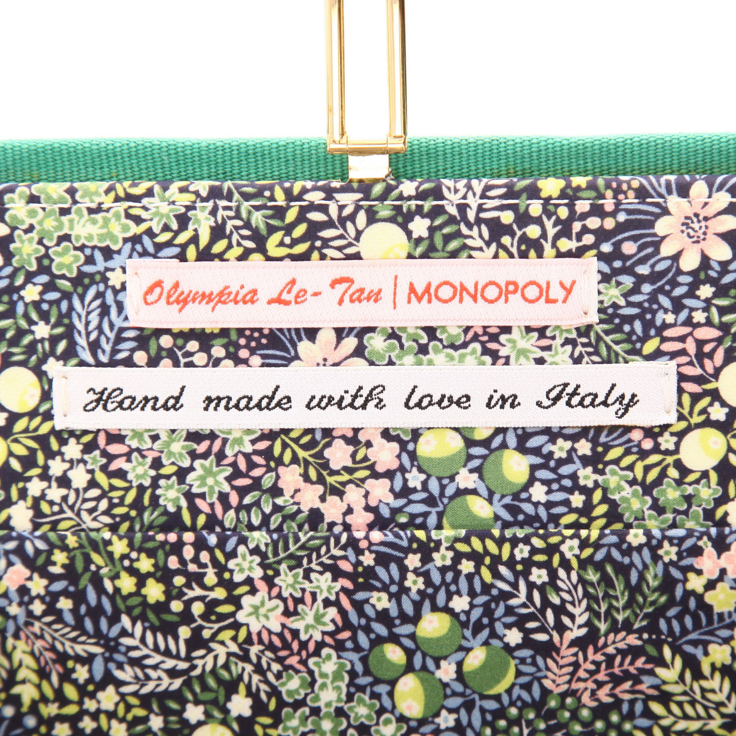 Bolso/bolsito Olympia Le-Tan Monopoly Popular Edition  en lona verde - Detail D2