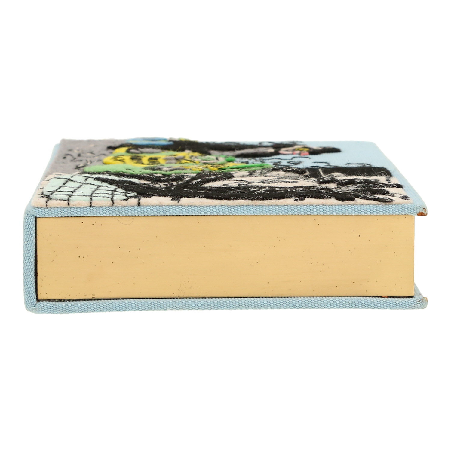 Olympia Le-Tan   pouch  in blue, black, yellow and green canvas - Detail D1