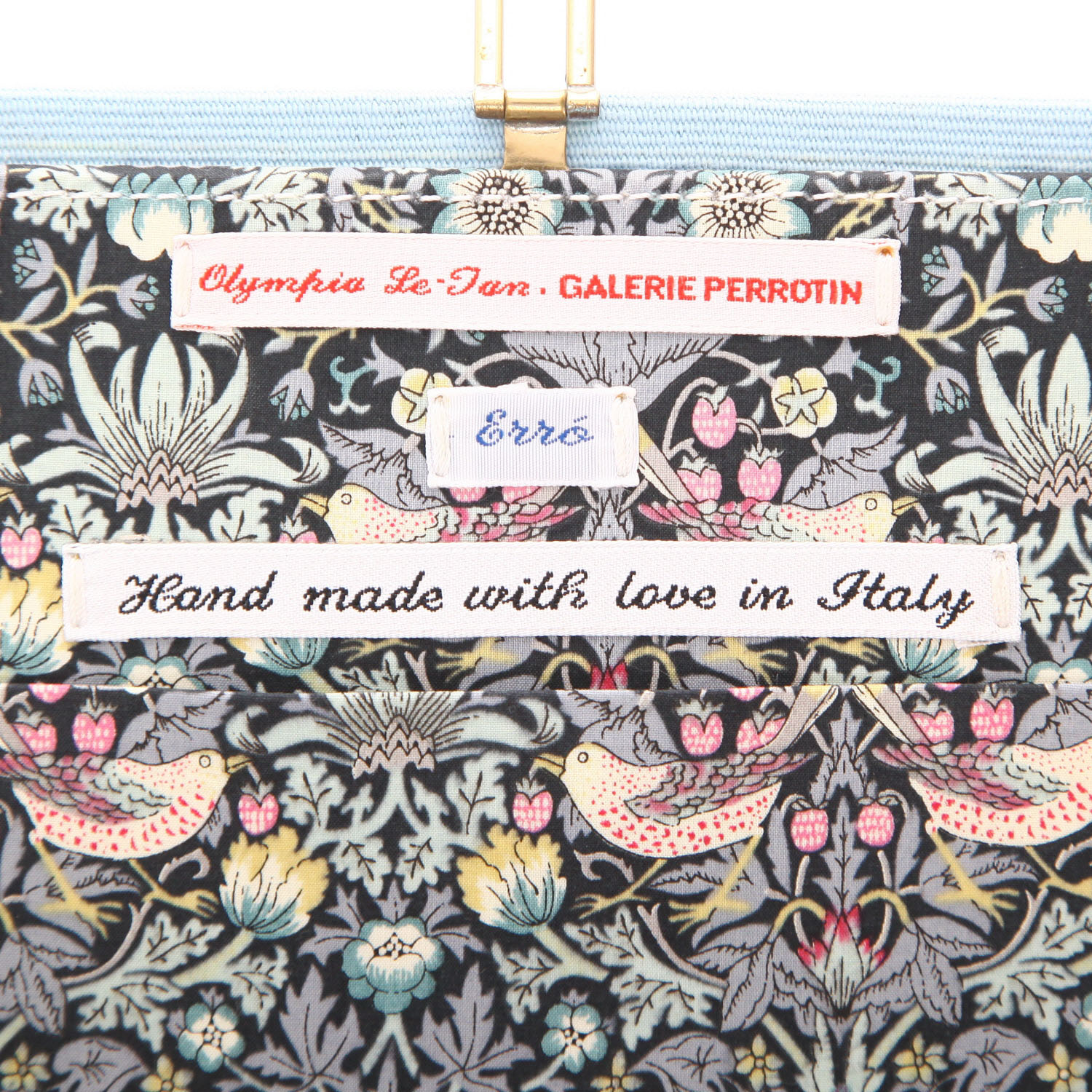 Olympia Le-Tan   pouch  in blue, black, yellow and green canvas - Detail D2