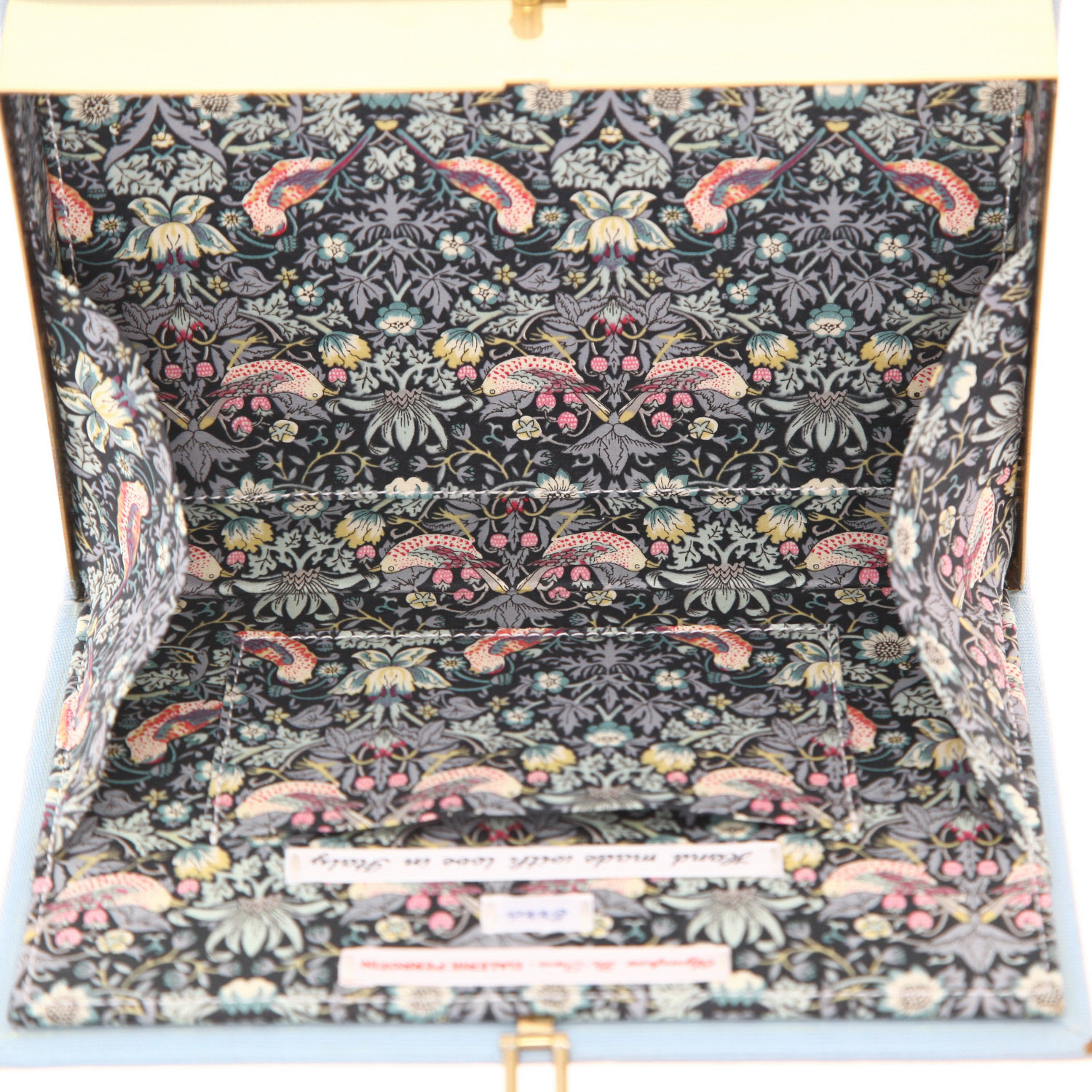 Pochette Olympia Le-Tan   in tela blu, nera gialla e verde - Detail D3