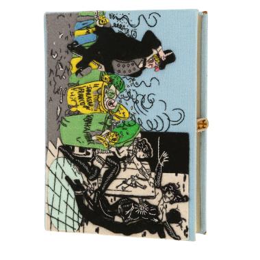 Pochette Olympia Le-Tan   en toile bleue, noire jaune et verte