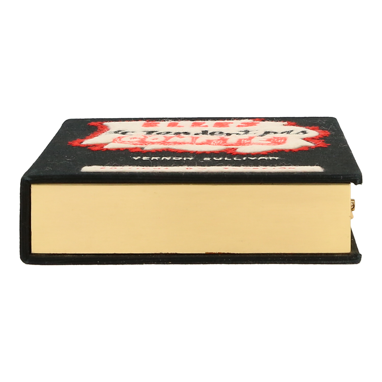 Bolsito de mano Olympia Le-Tan Elles se rendent pas compte Elles se rendent pas compte en lona negra blanca y roja - Detail D1