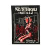 Pochette Olympia Le-Tan Pas de Bouches Inutiles Pas de Bouches Inutiles en toile noire blanche et rouge - 360 thumbnail