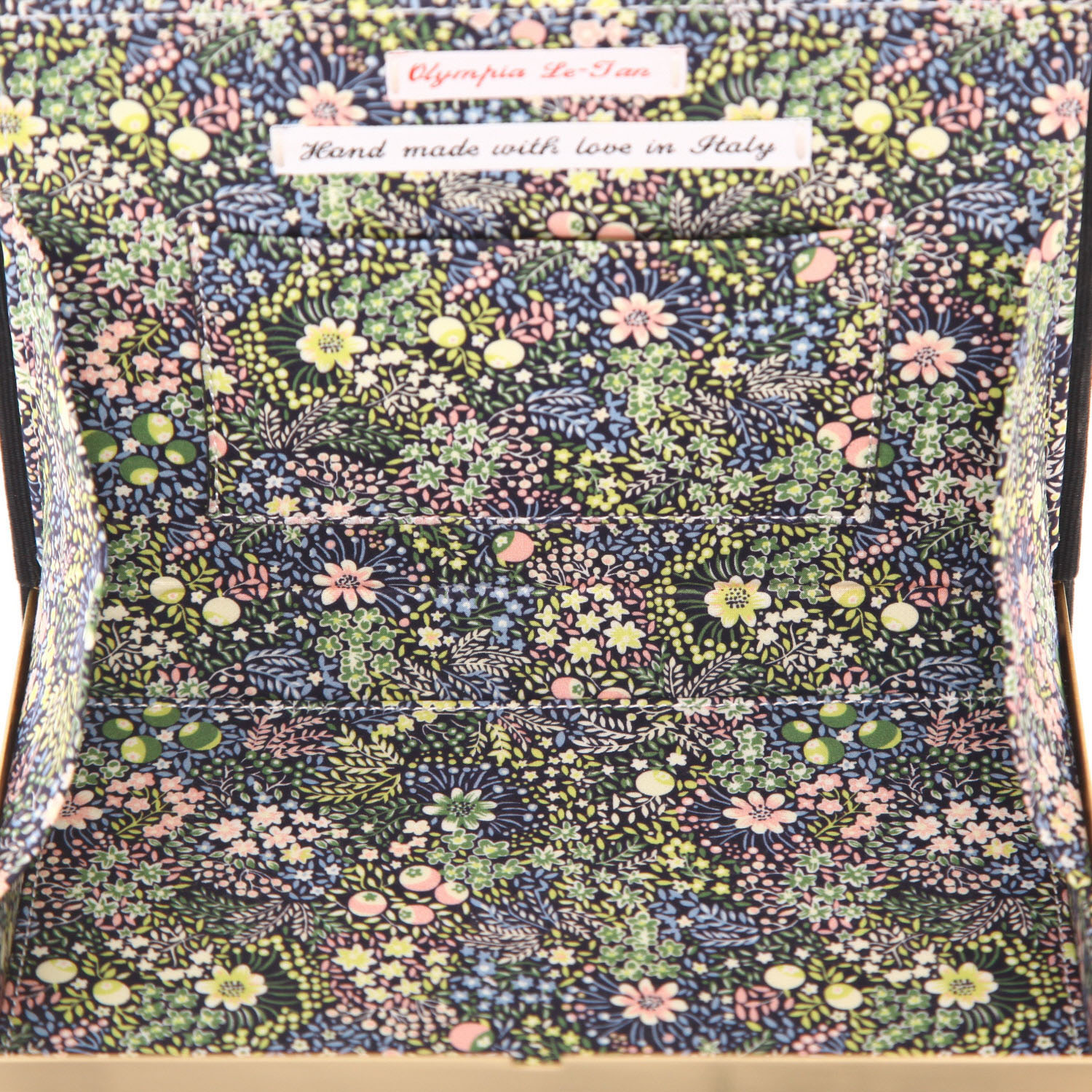 Pochette Olympia Le-Tan Pas de Bouches Inutiles Pas de Bouches Inutiles in tela nera bianca e rossa - Detail D3