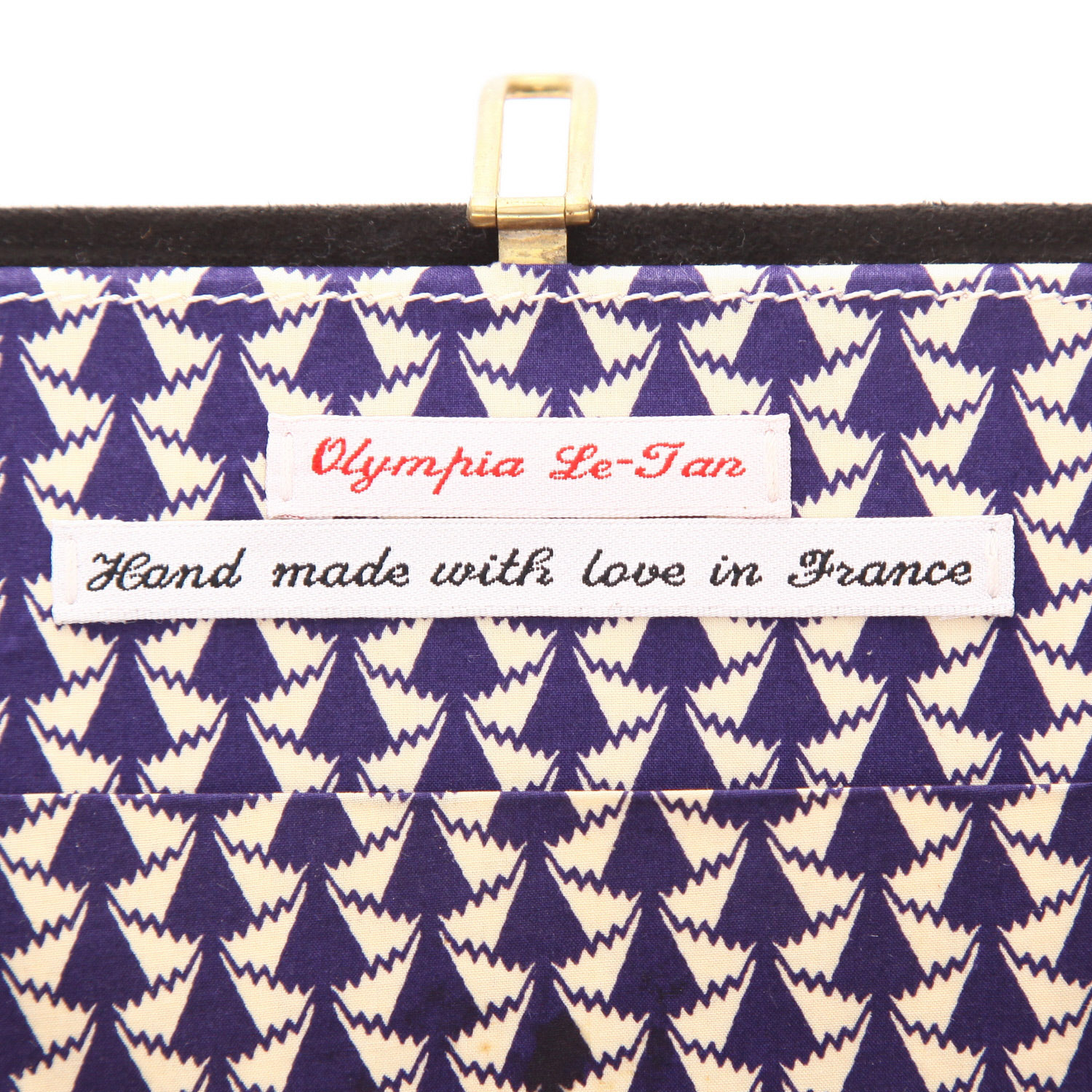 Olympia Le-Tan Magicdotes pouch  in black and white canvas - Detail D2