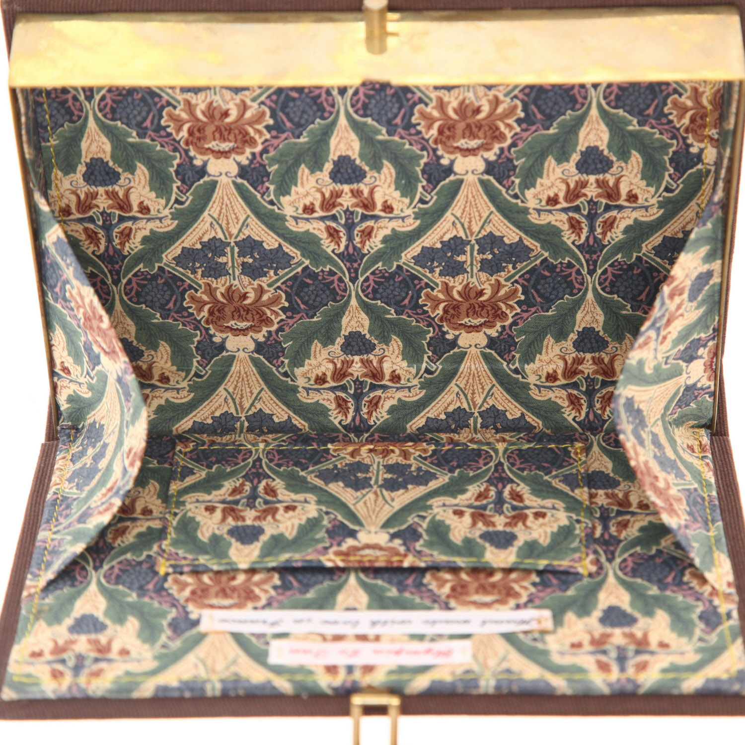 Bolsito de mano Olympia Le-Tan Conversazione In Sicilia en lona marrón y azul - Detail D3