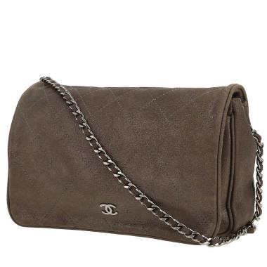Chanel   shoulder bag  in brown glittering leather