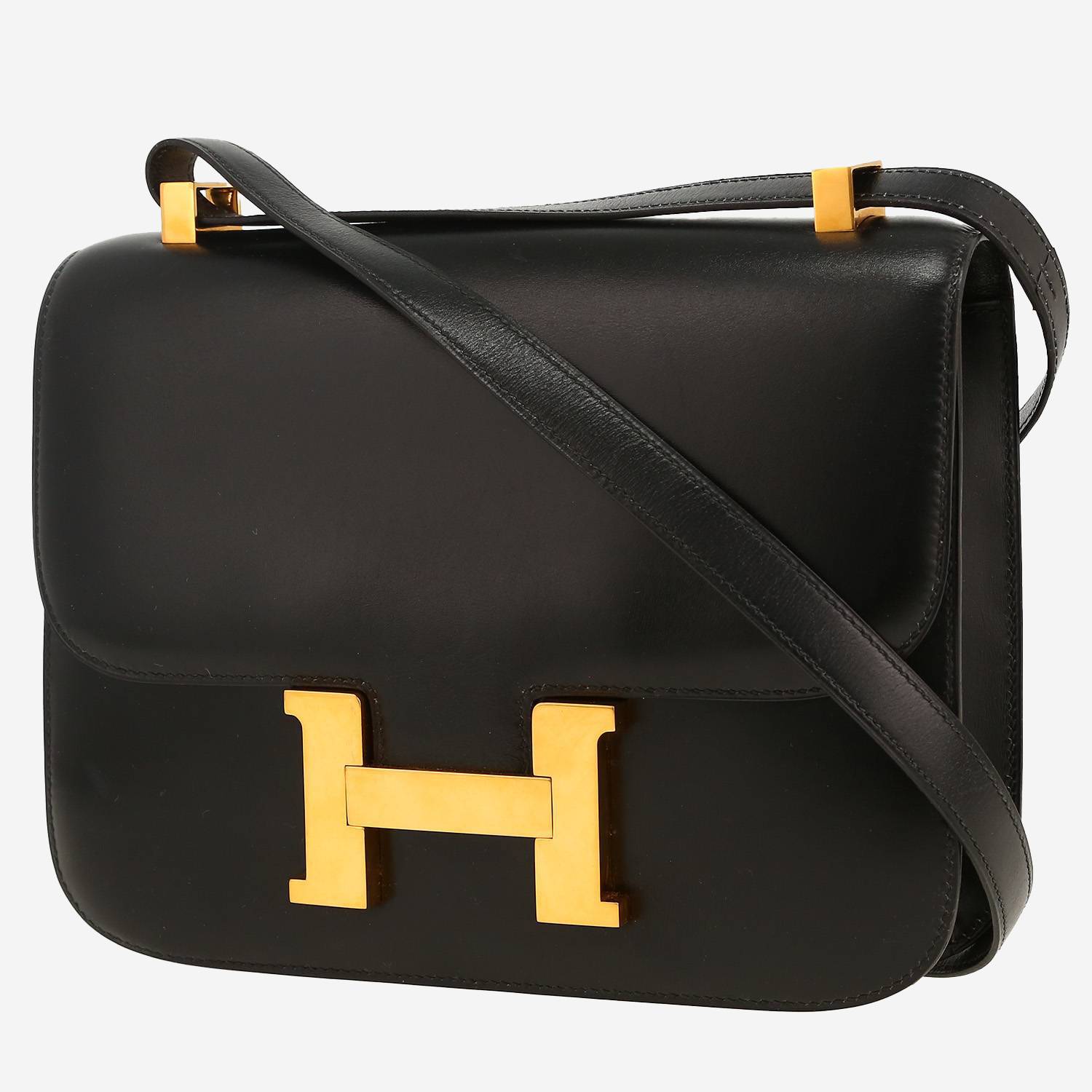 Hermès  Constance handbag  in black box leather