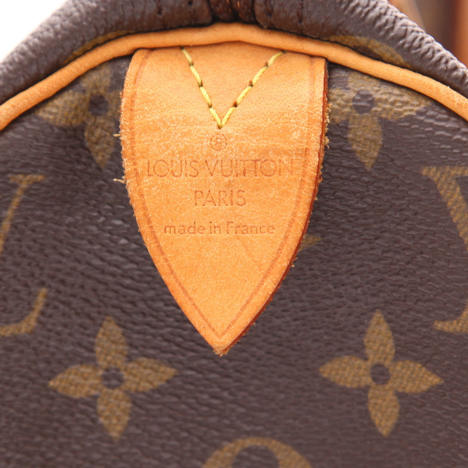 Louis Vuitton  Speedy 30 handbag  in brown monogram canvas  and natural leather - Detail D2