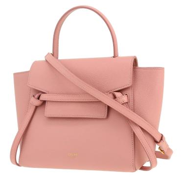 Celine  Belt Nano shoulder bag  in pink grained leather