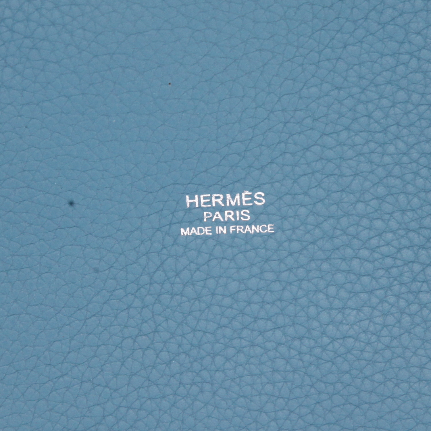 Bolso de mano Hermès  Mangeoire en cuero togo azul - Detail D2