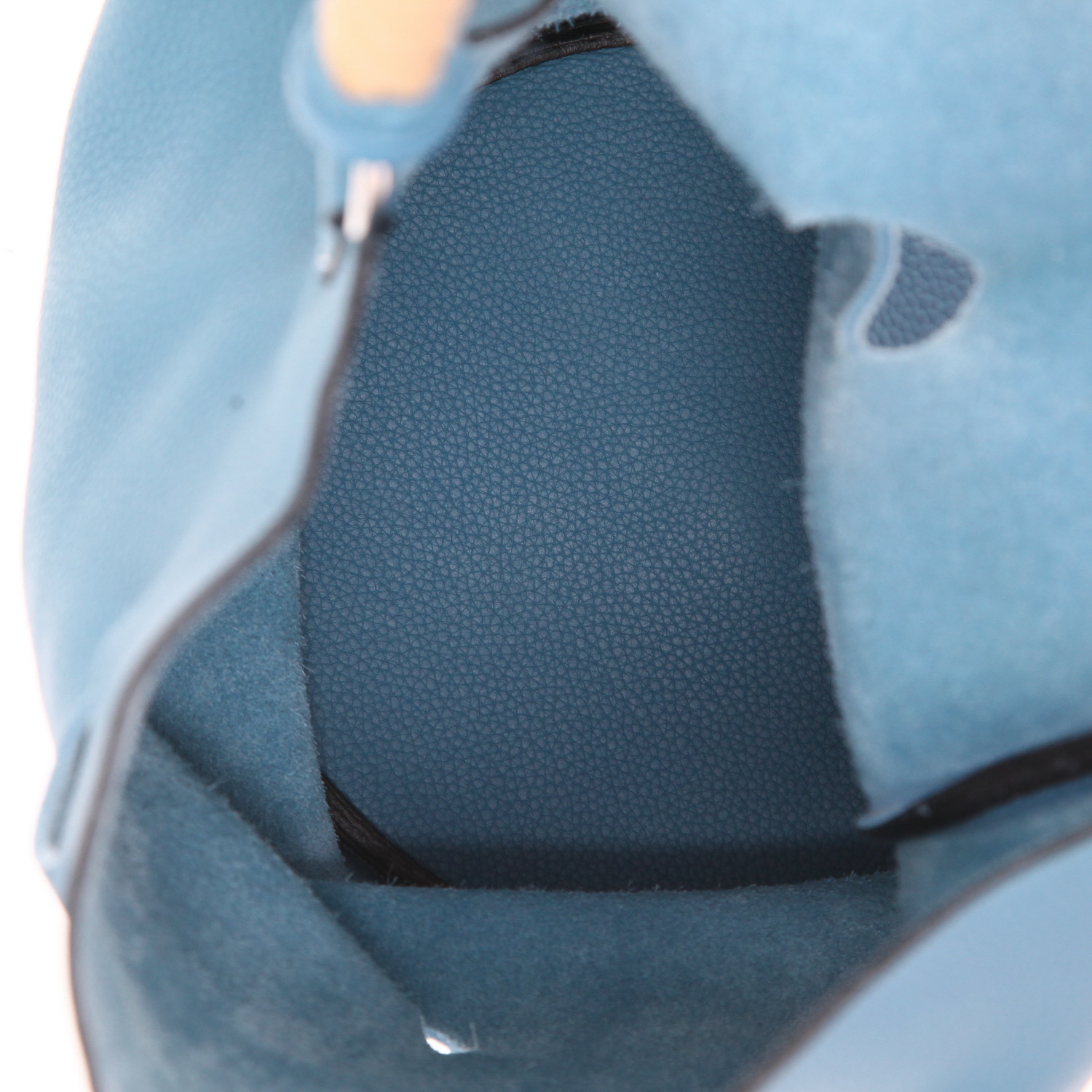 Sac à main Hermès  Mangeoire en cuir togo bleu-jean - Detail D3