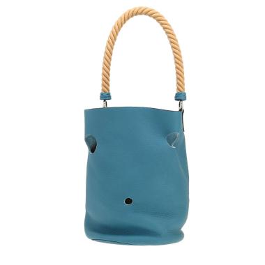 Sac à main Hermès  Mangeoire en cuir togo bleu-jean