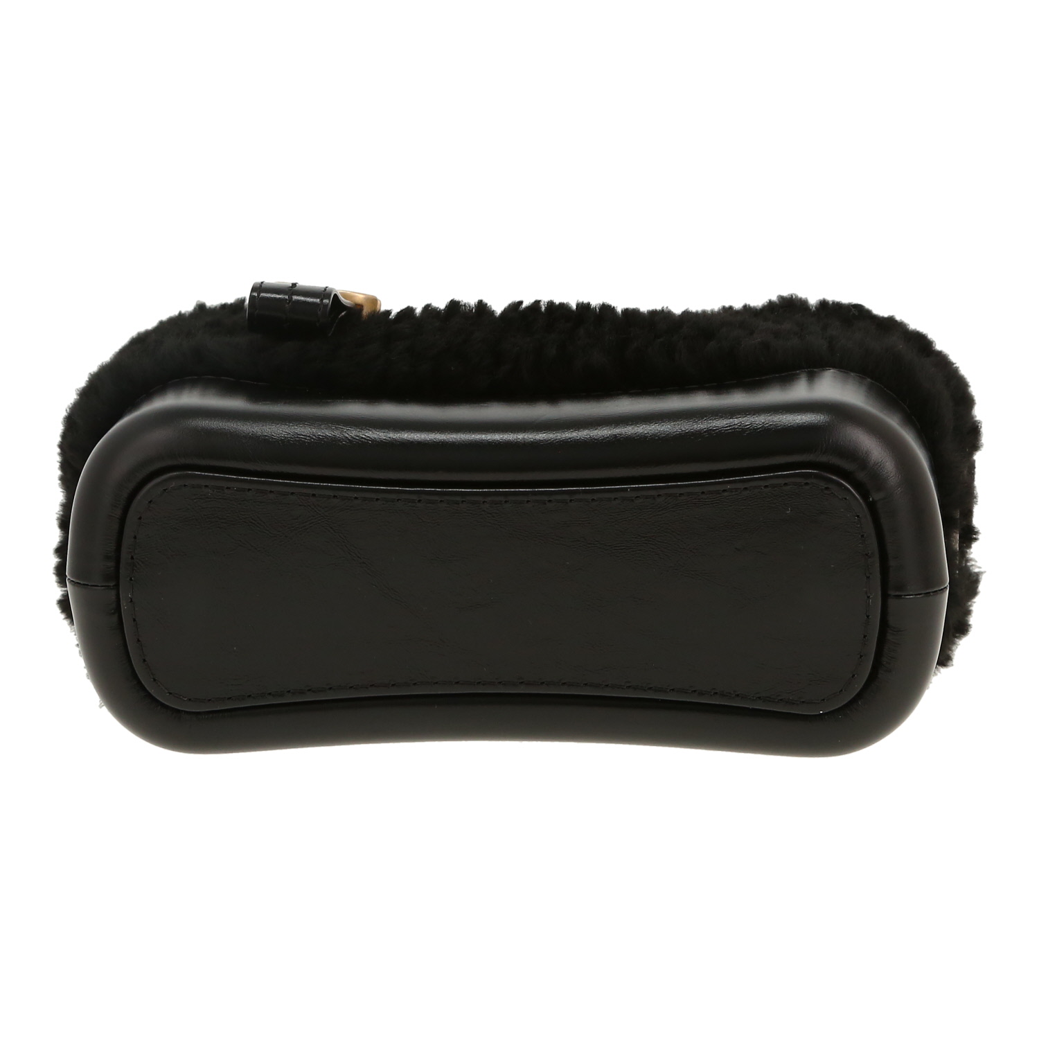 Borsa a tracolla Chanel  Gabrielle  modello piccolo  in pelle nera e pelliccia sintetica nera - Detail D1