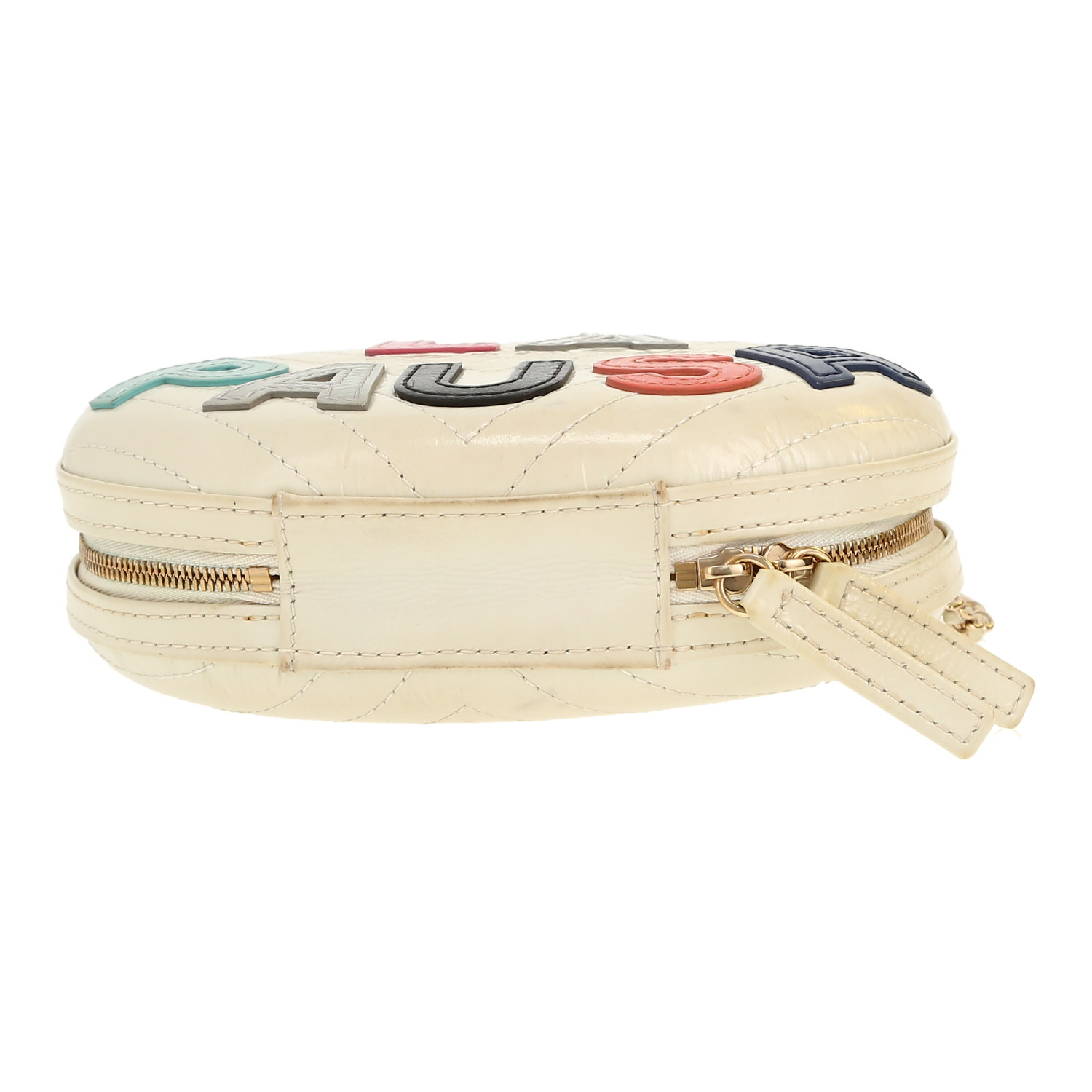 Chanel   shoulder bag  in white leather - Detail D1