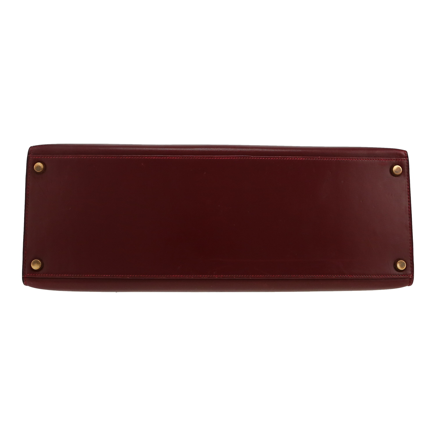 Hermès  Kelly 35 cm handbag  in red H box leather - Detail D1