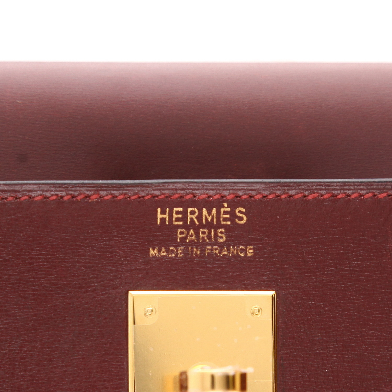 Borsa Hermès  Kelly 35 cm in pelle box rosso H - Detail D2