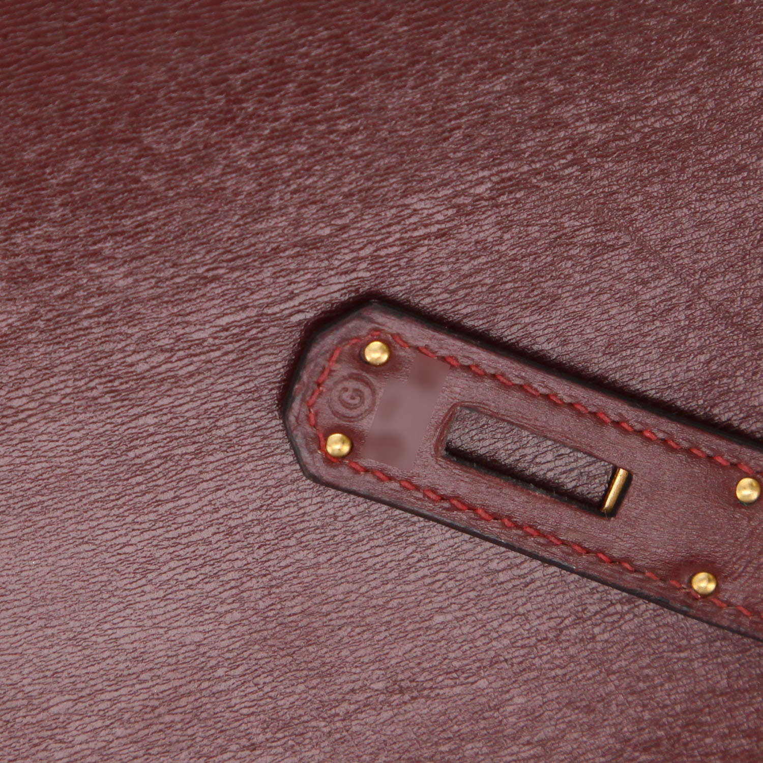 Hermès  Kelly 35 cm handbag  in red H box leather - Detail D4