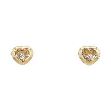 Orecchini a bottone Chopard Happy Diamonds in oro giallo e diamanti