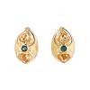 Paire de boucles d'oreilles Vintage  en or jaune, citrine et saphirs - 00pp thumbnail