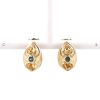 Paire de boucles d'oreilles Vintage  en or jaune, citrine et saphirs - 360 thumbnail