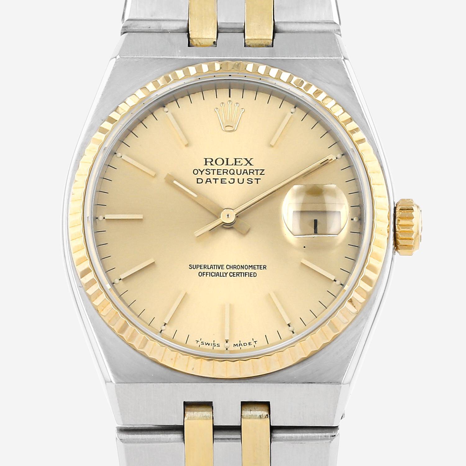 Montre Rolex Oysterquartz Datejust en or et acier Ref: Rolex - 17013  Vers 1978