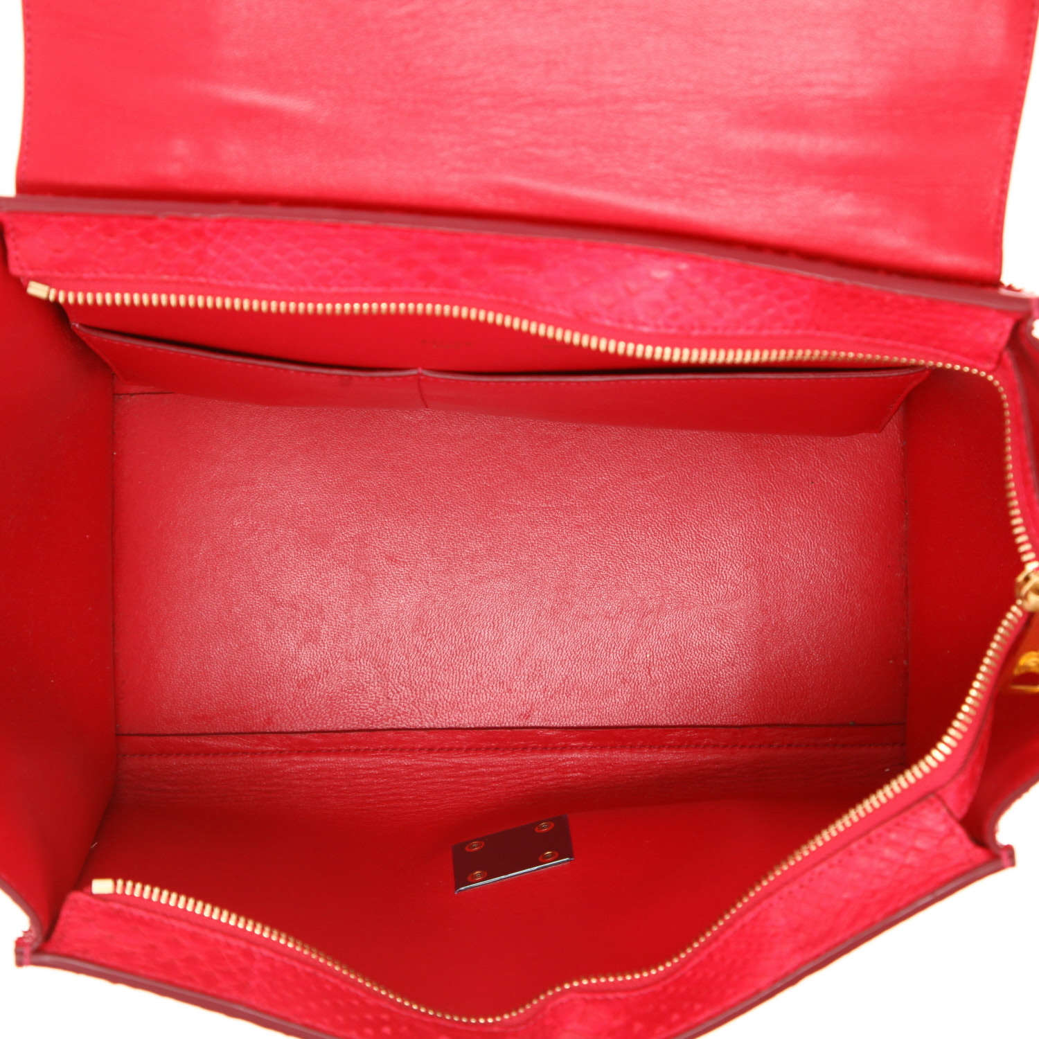 Borsa Celine  Trapeze modello medio  in pitone rosa - Detail D3