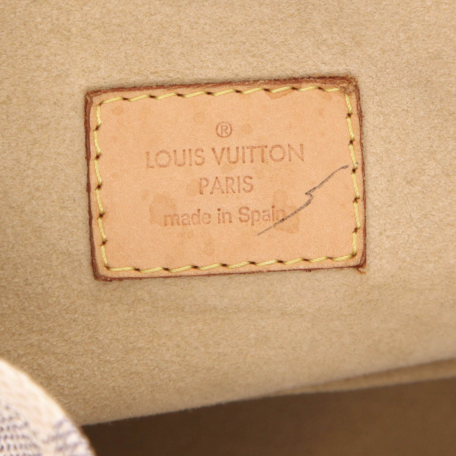 Bolso de mano Louis Vuitton  Artsy en lona a cuadros azul celeste y cuero natural - Detail D2