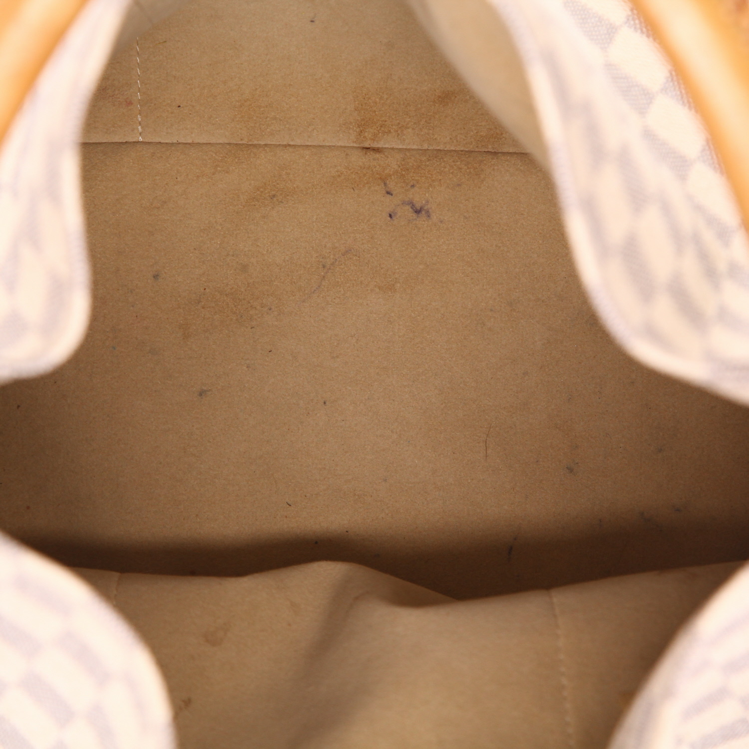 Sac à main Louis Vuitton  Artsy en toile damier azur et cuir naturel - Detail D3