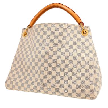Sac à main Louis Vuitton  Artsy en toile damier azur et cuir naturel