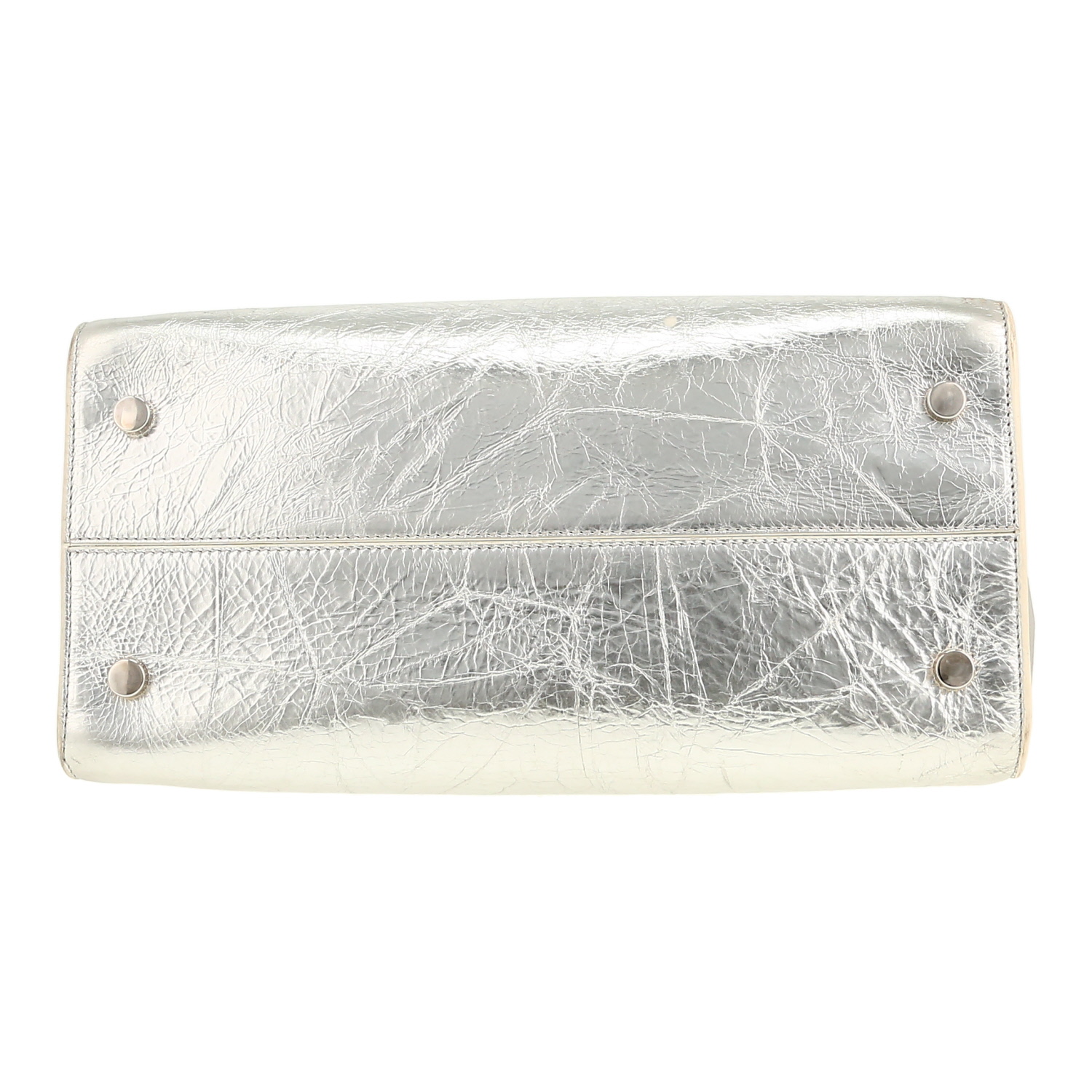 Dior  Diorever handbag  in silver leather - Detail D1